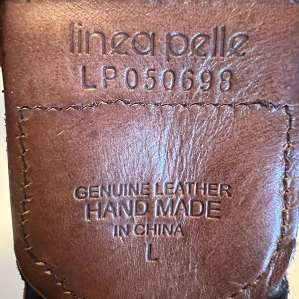 Linea Pelle woven belt with‎ solid brass buckle large vintage